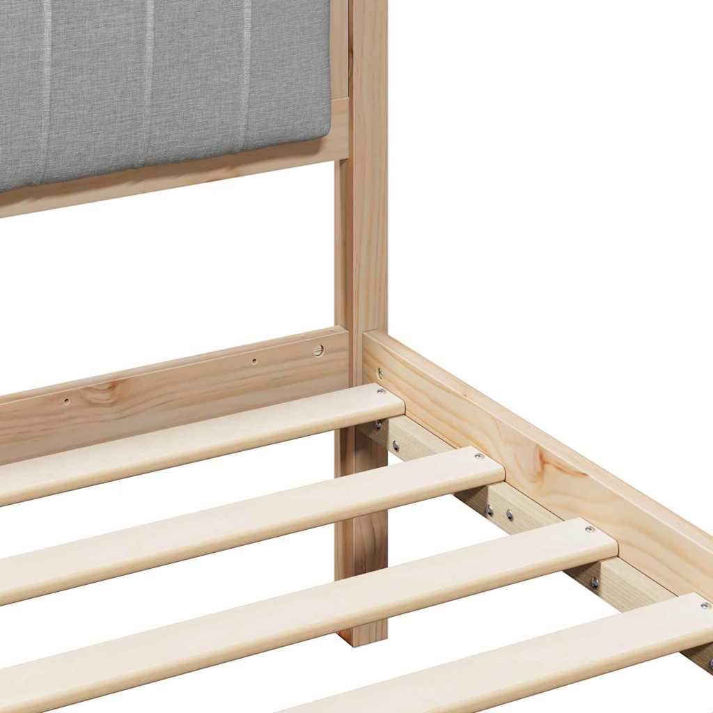 Bed frame Brown and light grey 100 x 200 cm Solid pine wood